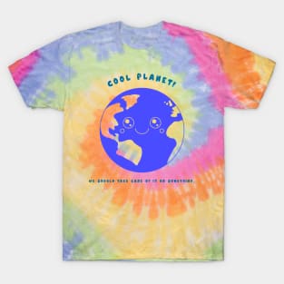 “Cool Planet! We Should Take Care Of It Or Something.” Kawaii Planet Earth T-Shirt